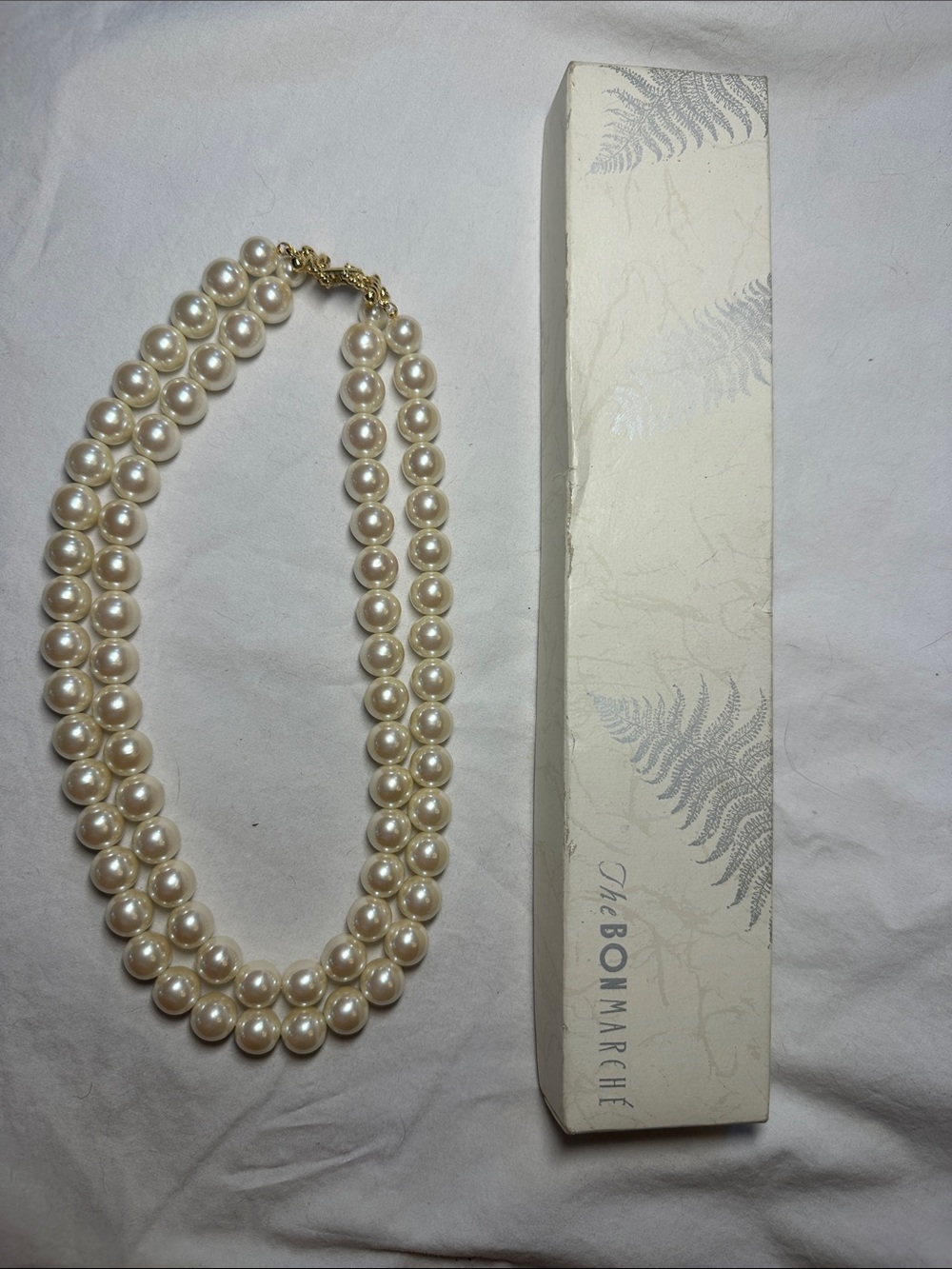 Vintage faux pearl double stranded choker